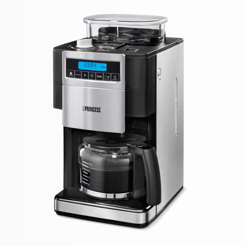 Princess 249402 Macchina da caffè e macinacaffè DeLuxe Argento