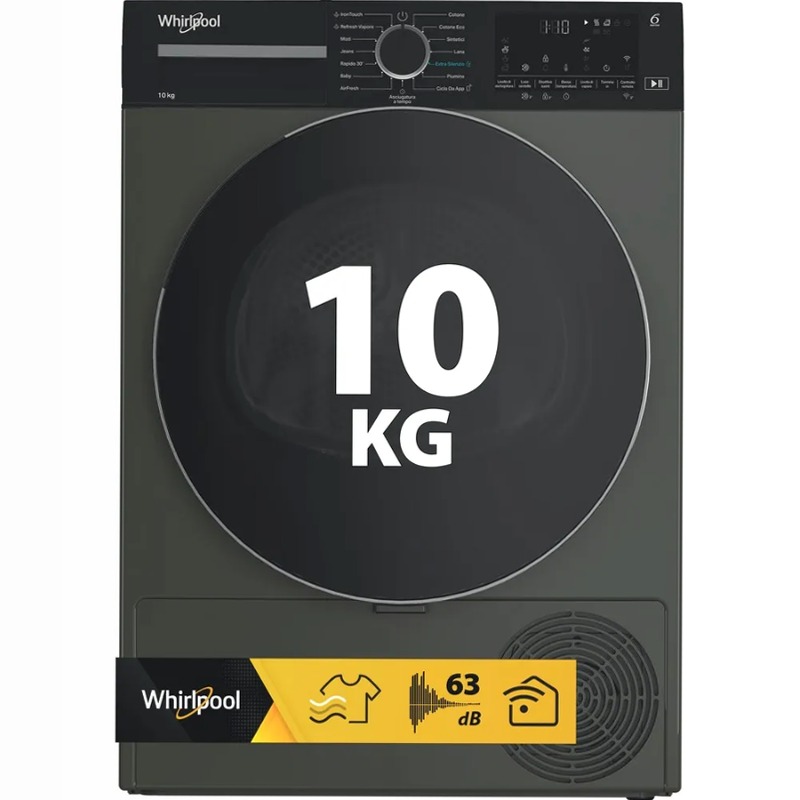 Asciugatrice a pompa di calore Whirlpool: a libera installazione, 10,0 kg - C WD 104M GBS IT Grigio