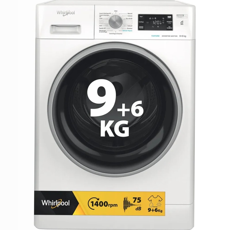 Lavasciuga a libera installazione Whirlpool: 9,0 kg - FFWDB 964489 BSV IT