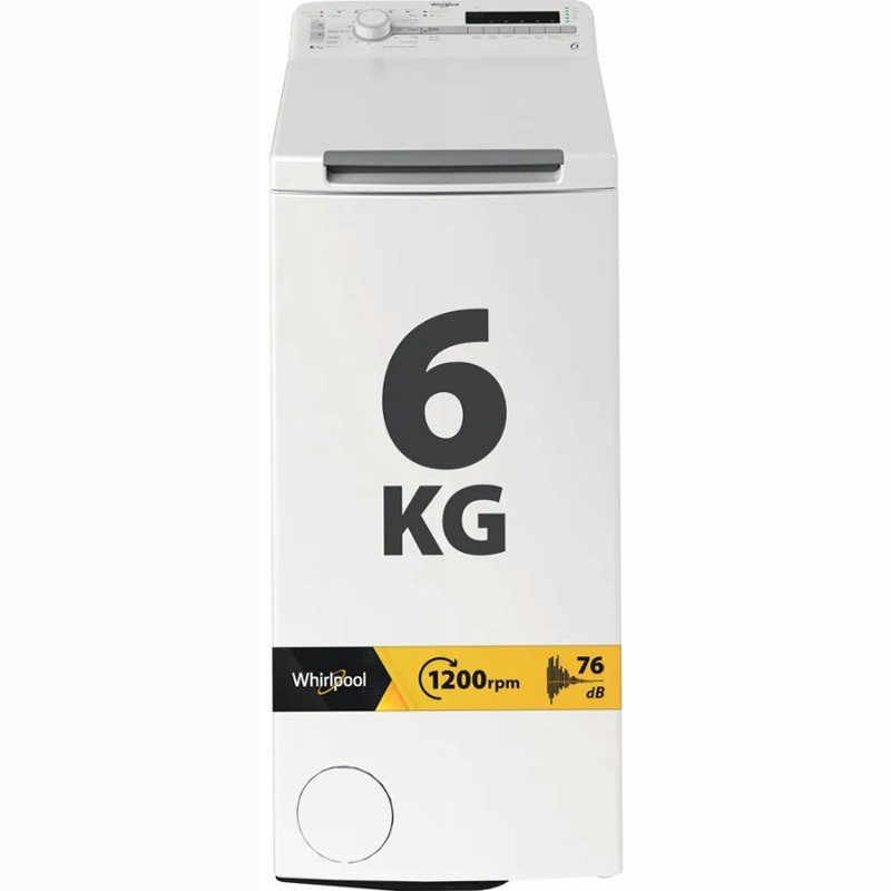 Lavatrice a libera installazione a carica dall'alto Whirlpool: 6,0 kg - TDLR 6240S IT Bianco