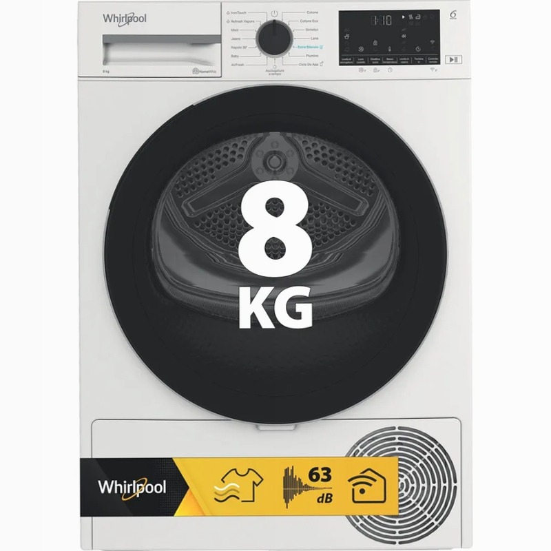 Asciugatrice a pompa di calore Whirlpool C WD R48M WBS IT Bianco