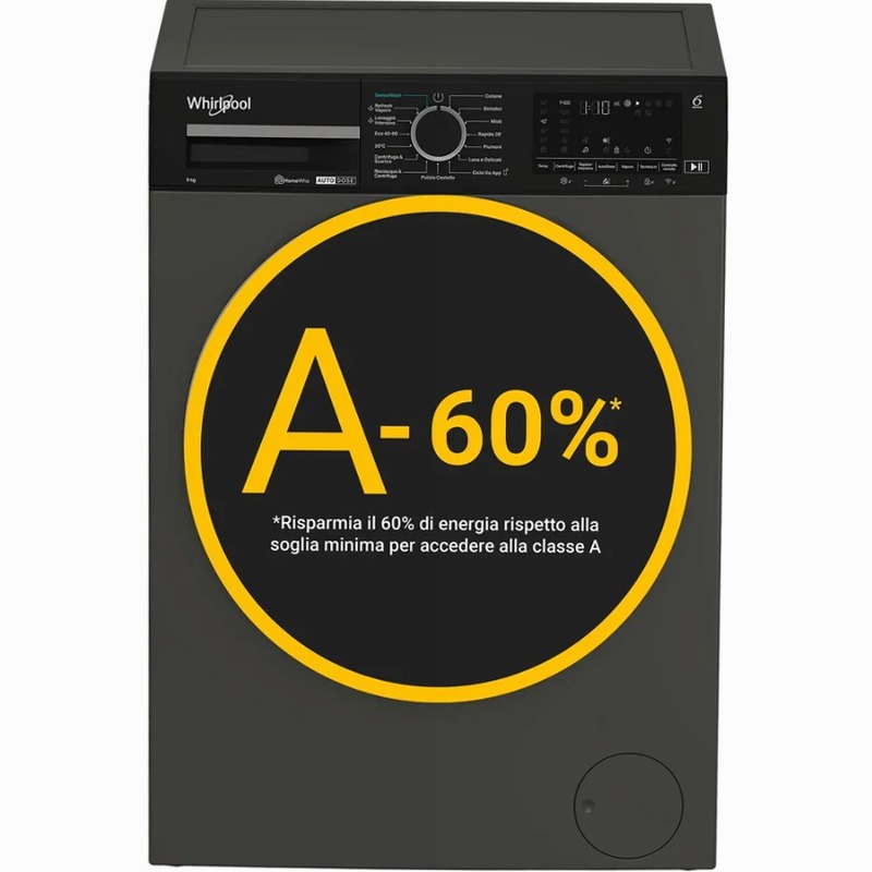 Lavatrice smart Whirlpool WPM 912G ADS IT 9kg Grigio Libera
