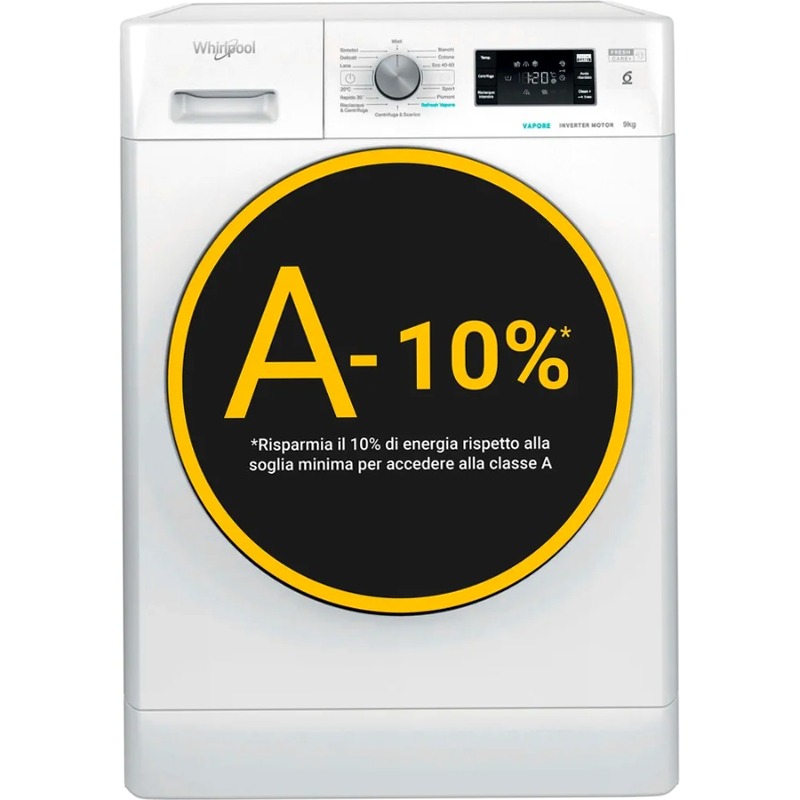 Lavatrice a libera installazione a carica frontale Whirlpool: 9,0 kg - FFB 9479 BV IT Bianco