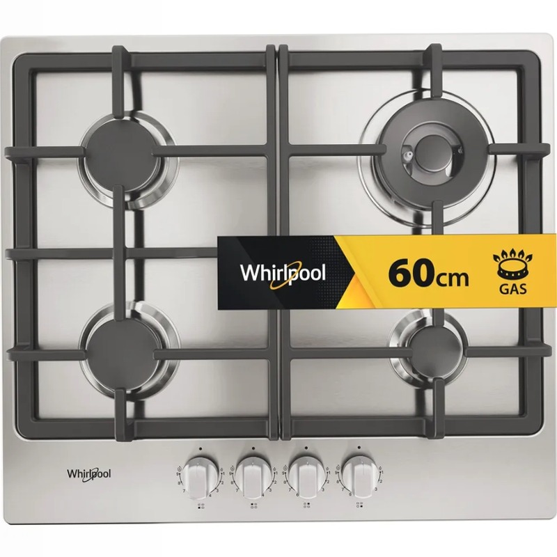 Piano cottura a gas Whirlpool: 4 fuochi - TGML 661 IX R