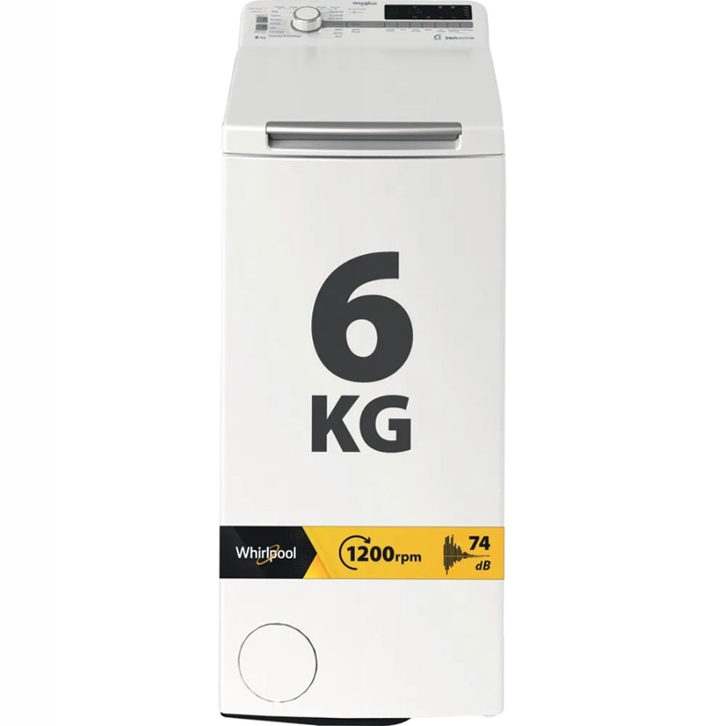 Lavatrice a libera installazione a carica dall'alto Whirlpool: 6,0 kg - ZEN TDLR 6252BS IT Bianco