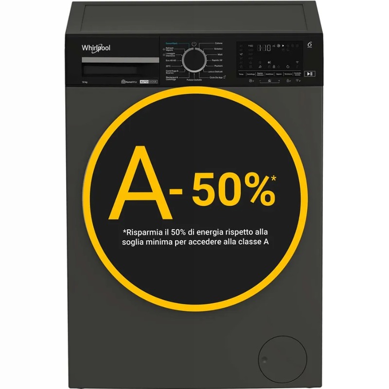 Lavatrice Smart Whirlpool WPM 011G ADS IT 10kg Grigio Libera