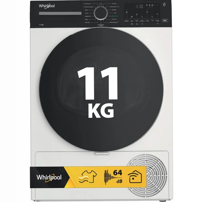 Asciugatrice a pompa di calore Whirlpool: a libera installazione, 11,0 kg - C WD 113M WBS IT Bianco
