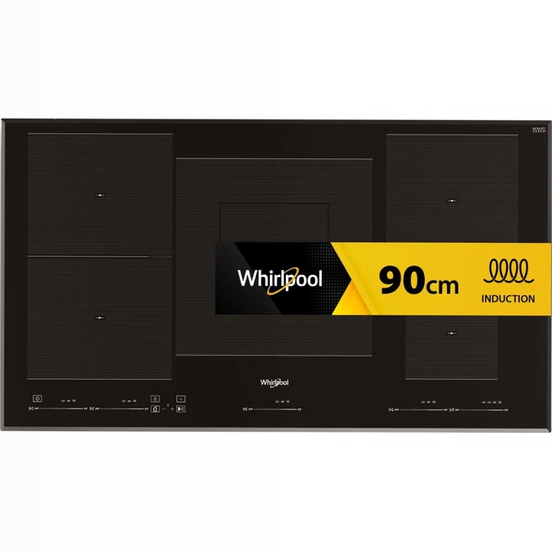 Piano cottura a induzione 90 cm, 5 fuochi Whirlpool in vetroceramica - WT 1090 BA Nero