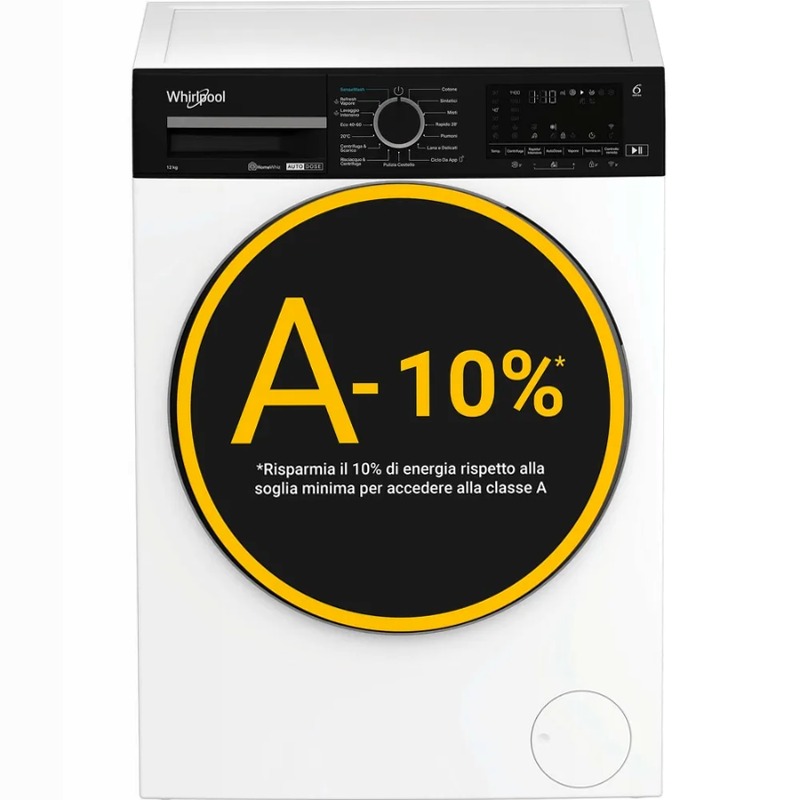 Lavatrice smart connessa con WiFi Whirlpool 12 kg - WPM 27W ADS IT - SenseWash 12kg Bianco Libera