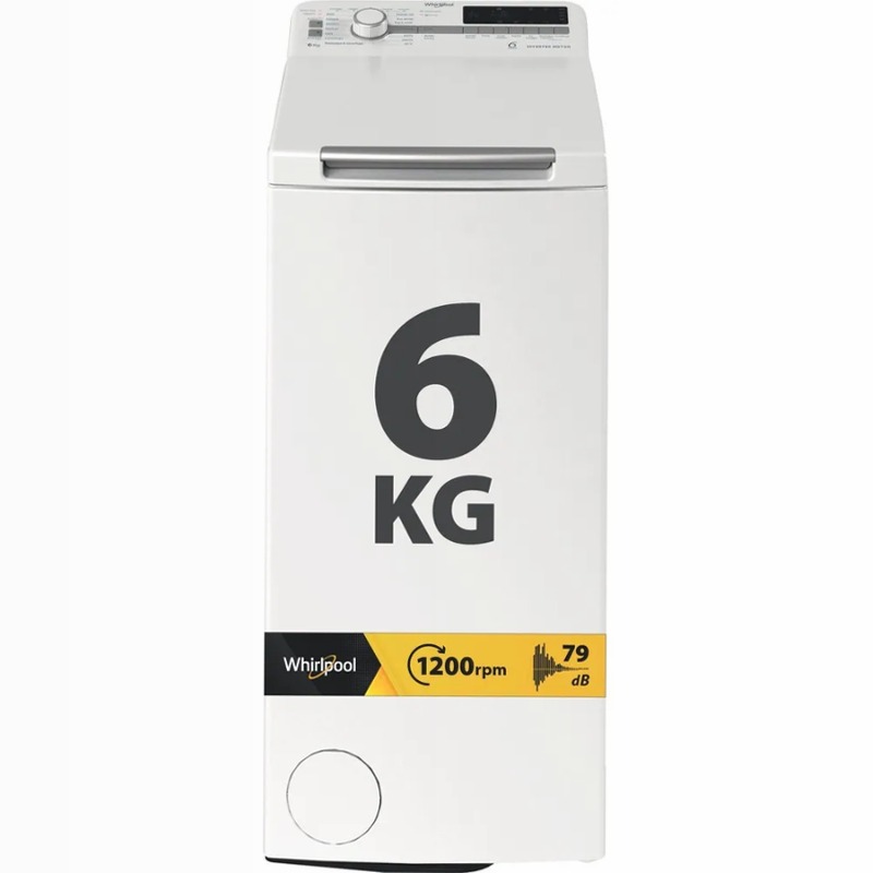 Lavatrice a libera installazione a carica dall'alto Whirlpool: 6,0 kg - TDLR P66 BS IT Bianco