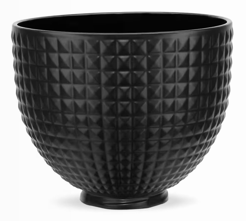 5 Quart Black Studded Ceramic Bowl Nero