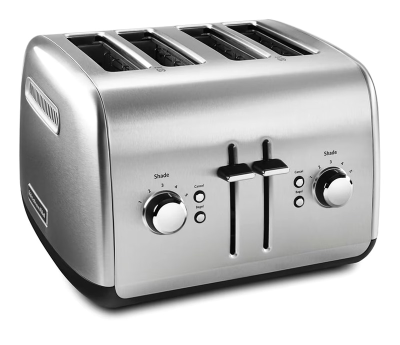 Tostapane 4-Slice con leva manuale Nero