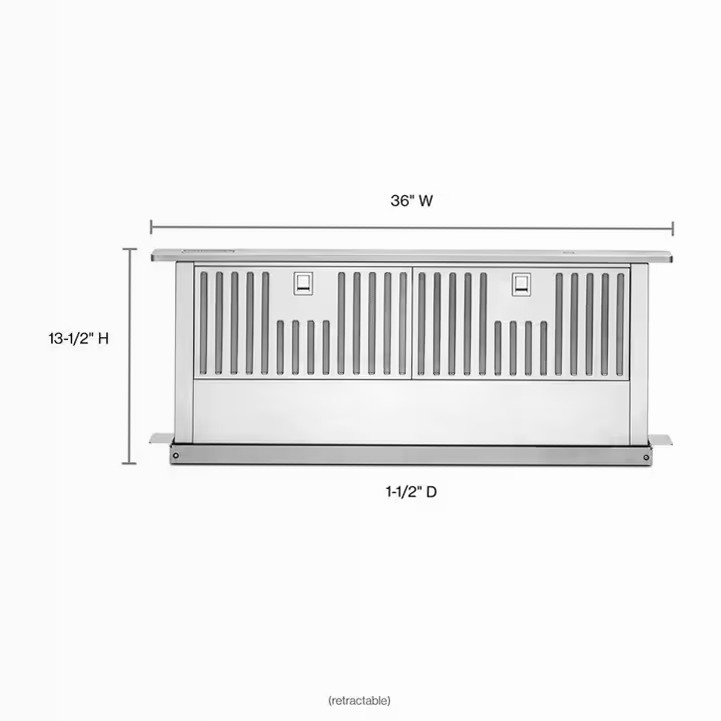Ventilazione downdraft retrattile KitchenAid