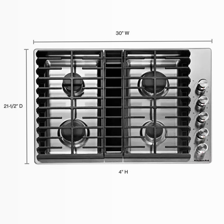 CucinaAid 30'' 4 Bruciatori Gas Downdraft Cooktop