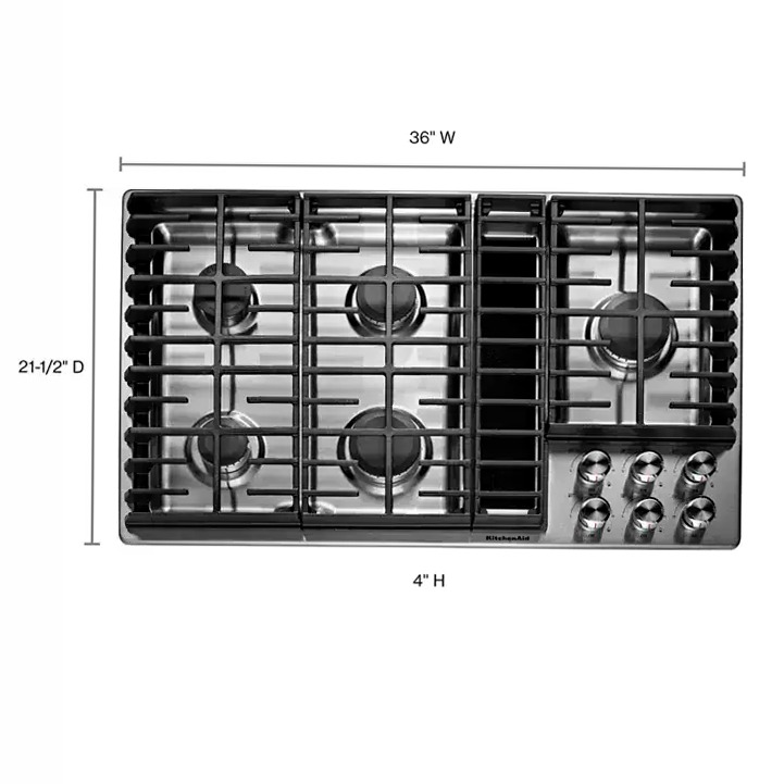 CucinaAid 36'' 5 Bruciatori Gas Downdraft Cooktop