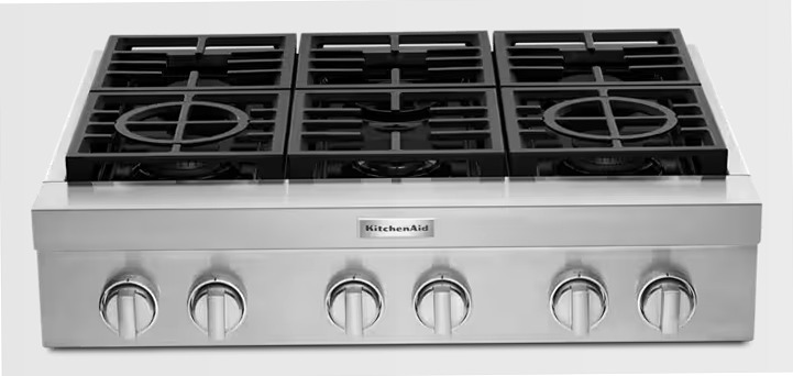 KitchenAid® 36'' 6-Burner Commercial-Style Gas Rangetop