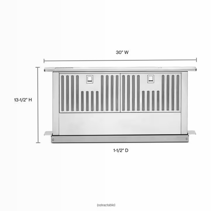 Ventilazione downdraft retrattile KitchenAid