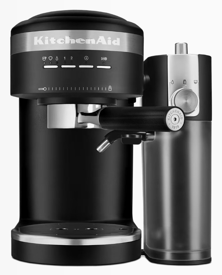 Semiautomatico Macchina per il caffè espresso con aggancio automatico della padella del latte Avorio