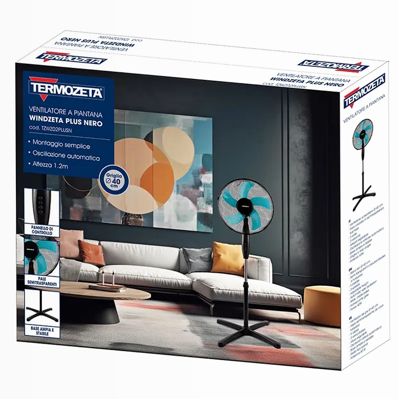 Ventilatore a piantana Windzeta Plus Nero