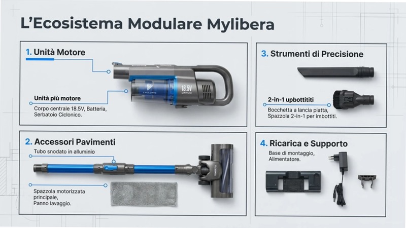 Scopa Cordless MYLIBERA WASH 220w
