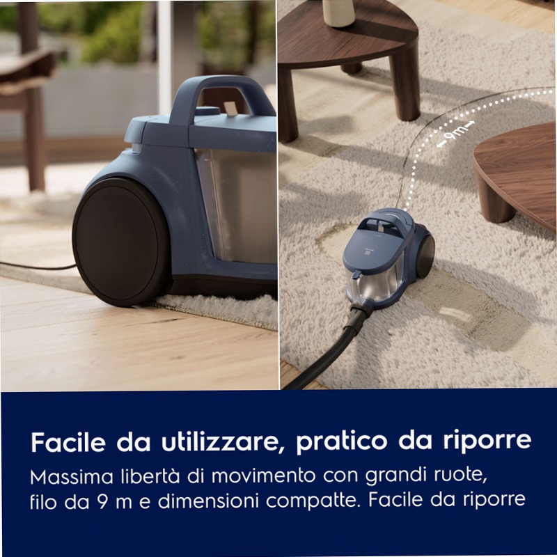 Aspirapolvere senza sacco Serie 500 Blu 2lt