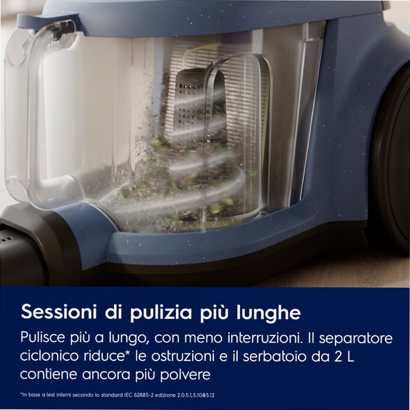 Aspirapolvere senza sacco Serie 500 Blu 2lt