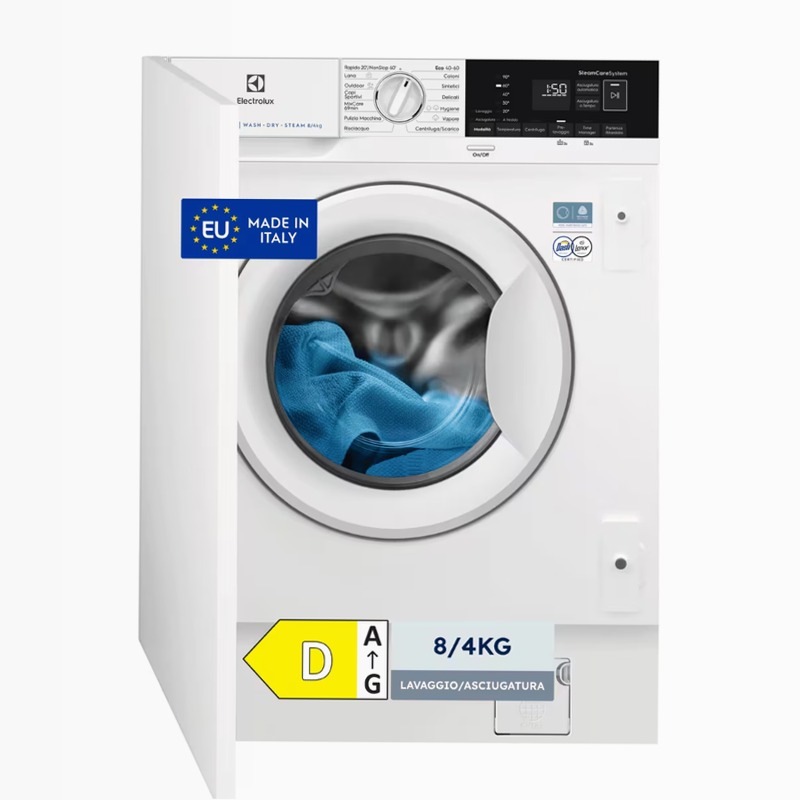 Lavasciuga serie 700 DualCare 1600 giri 4kg in asciugatura 8 kg in lavaggio