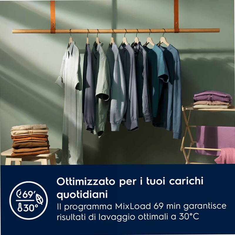Lavasciuga serie 700 DualCare 1600 giri 4kg in asciugatura 8 kg in lavaggio