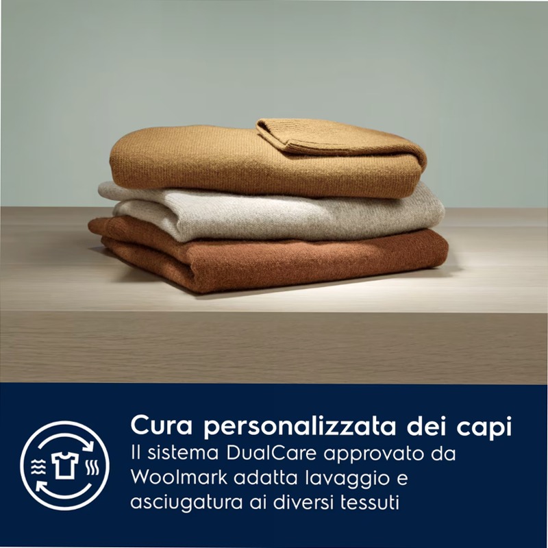 Lavasciuga serie 700 DualCare 1600 giri 4kg in asciugatura 8 kg in lavaggio