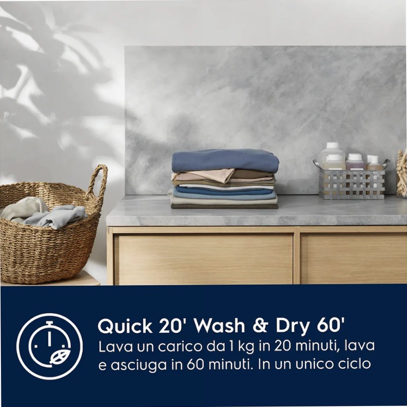 Lavasciuga serie 700 DualCare 1600 giri 4kg in asciugatura 8 kg in lavaggio