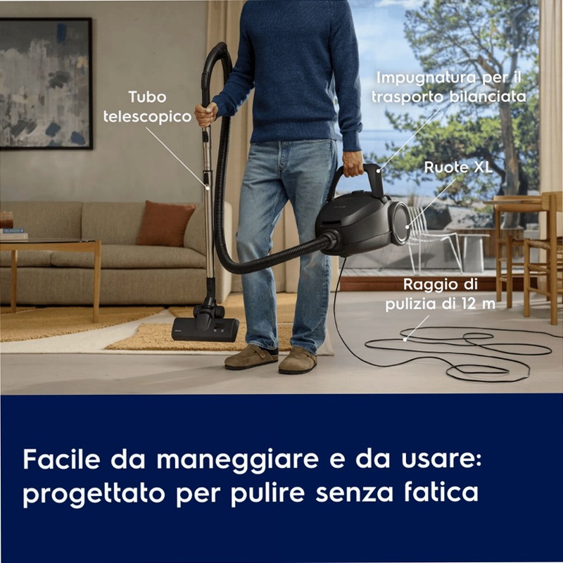 Aspirapolvere con sacco Ultra Silencer Plus Nero