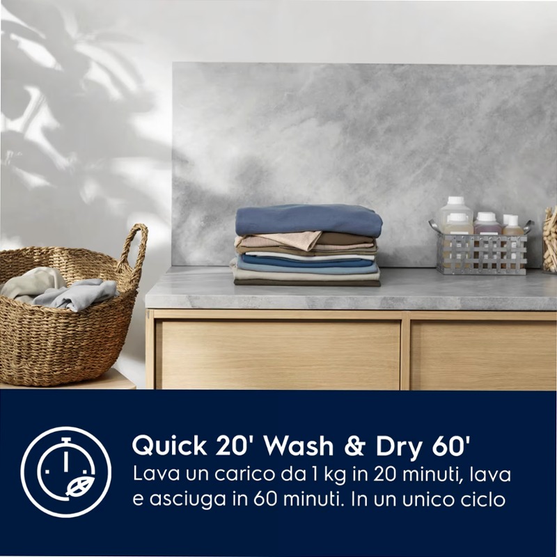Lavasciuga Serie 700 DualCare 1600 giri 4kg in asciugatura 7kg