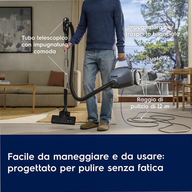 Aspirapolvere con sacco 700 Silent Bagged Blu