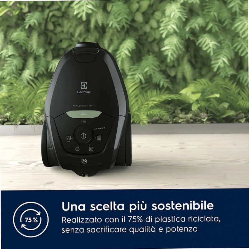 Aspirapolvere con sacco Pure D8 GREEN Nero