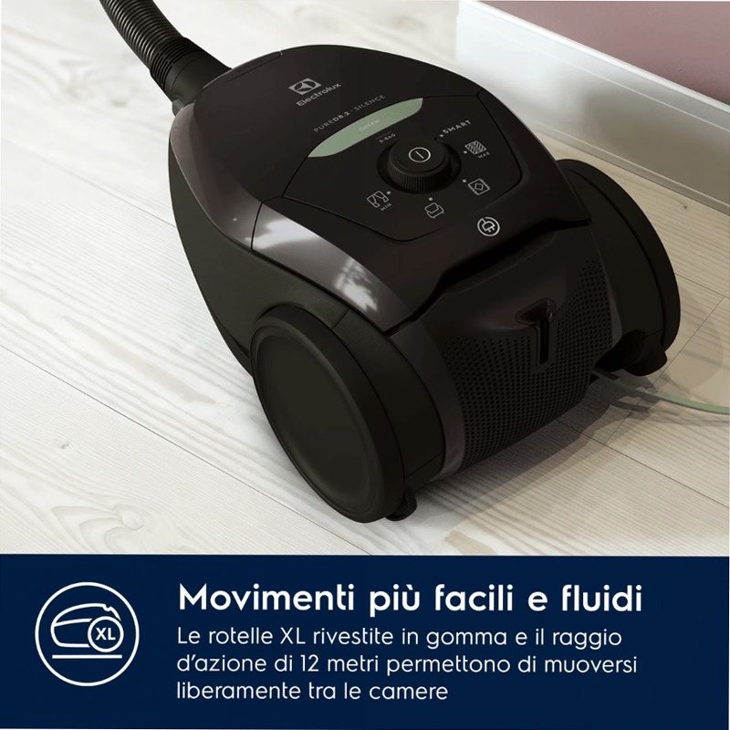 Aspirapolvere con sacco Pure D8 GREEN Nero