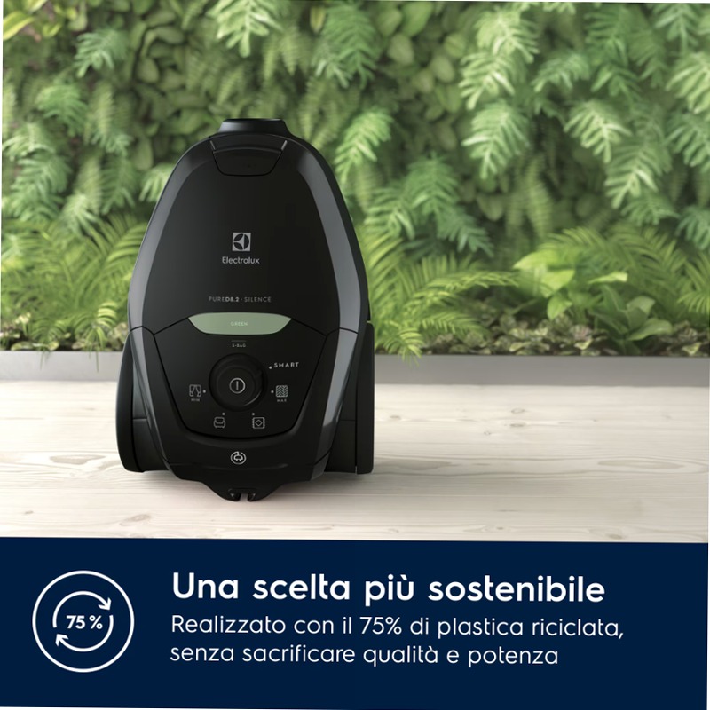Aspirapolvere con sacco Pure D8 GREEN Nero 3.5lt