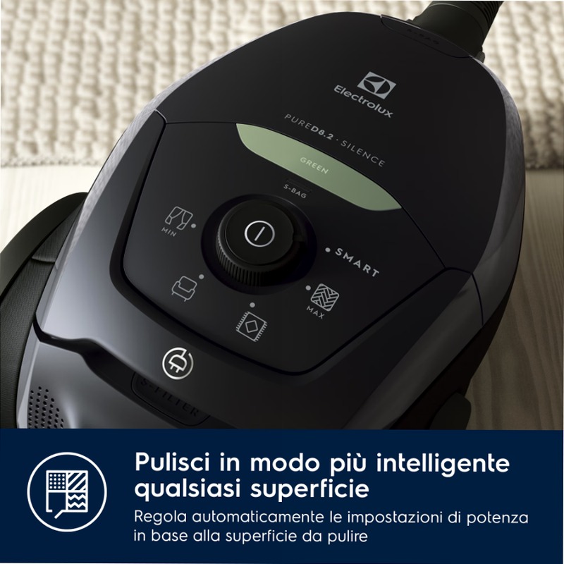 Aspirapolvere con sacco Pure D8 GREEN Nero 3.5lt