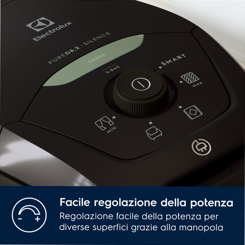 Aspirapolvere con sacco Pure D8 GREEN Nero 3.5lt