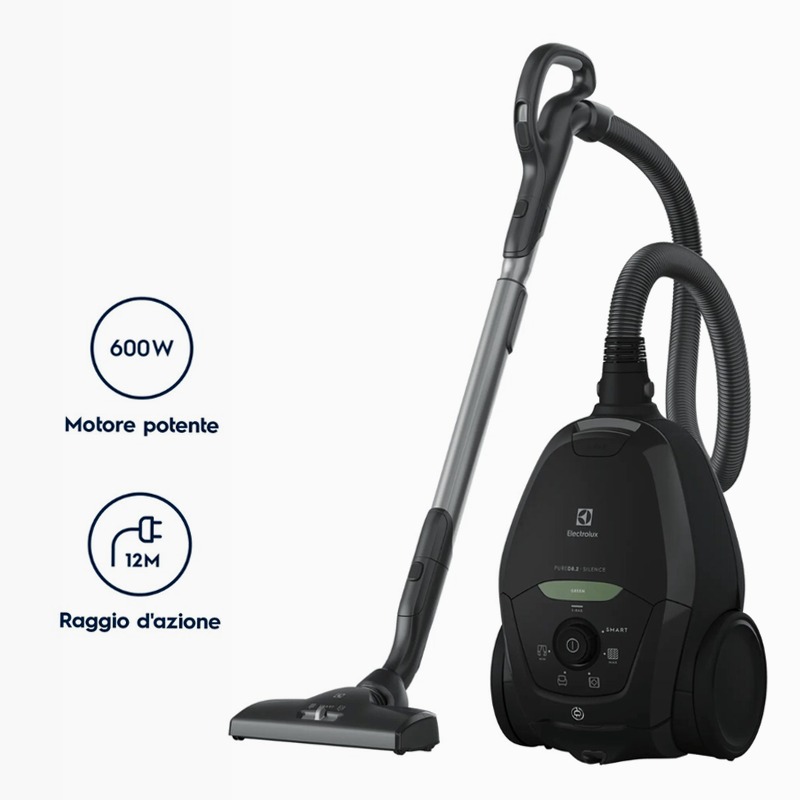 Aspirapolvere con sacco Pure D8 GREEN Nero
