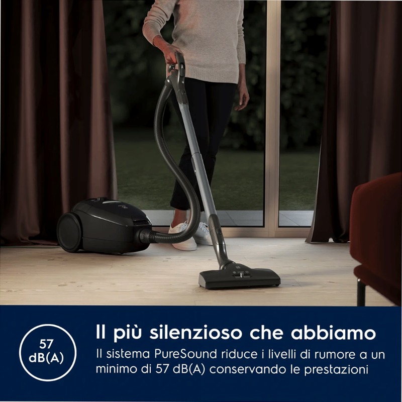 Aspirapolvere con sacco Pure D8 GREEN Nero
