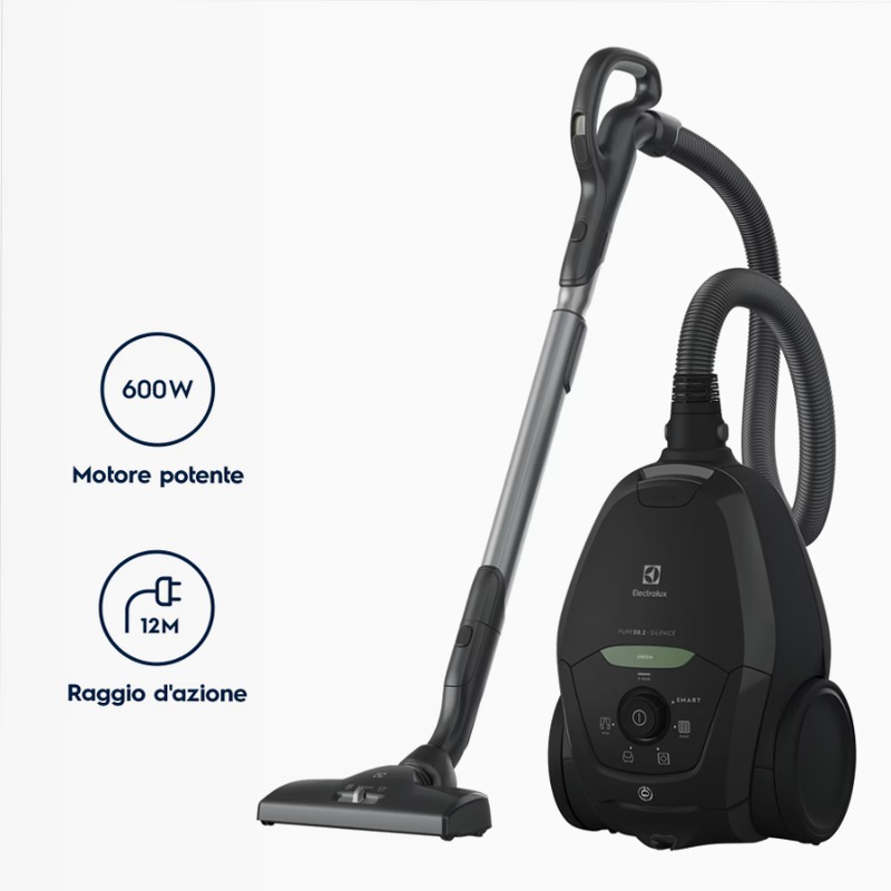 Aspirapolvere con sacco Pure D8 GREEN Nero 3.5lt