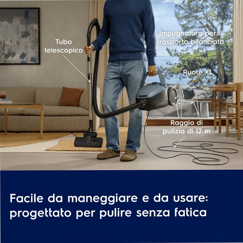 Aspirapolvere con sacco Ultra Silencer Plus Blu