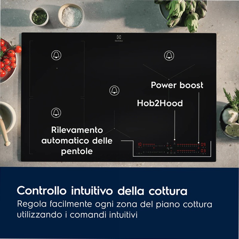 Piano cottura ad induzione SaphirMatt® Serie 700 SenseBoil® 80cm