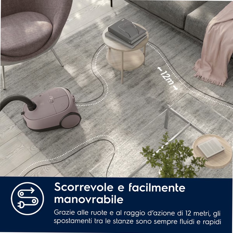 Aspirapolvere con sacco Serie 600 Rosa Oro