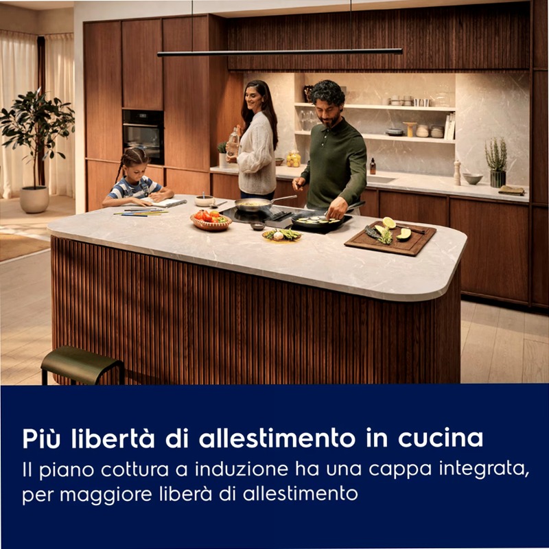 Piano ad induzione con cappa integrata XT Bridge Ricircolo ed evacuazione