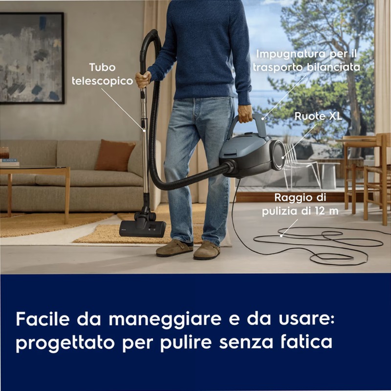 Aspirapolvere con sacco Ultra Silencer Plus Blu