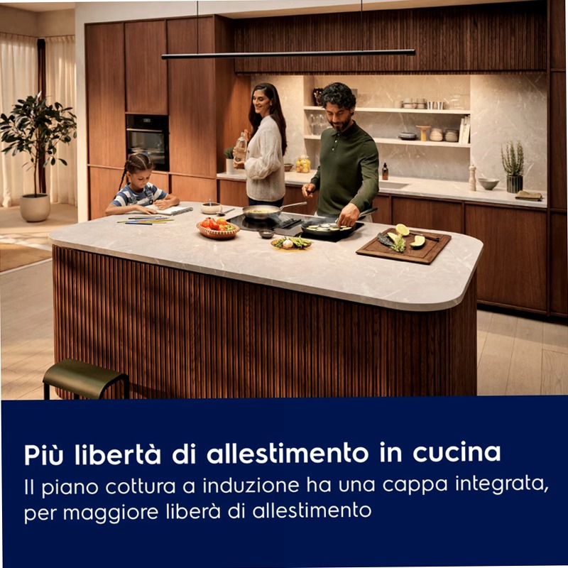 Piano ad induzione con cappa integrata XT Bridge Ricircolo ed evacuazione