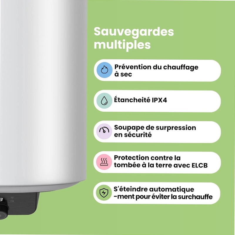 COMFEE D80-15EFG | Scaldabagno Elettrico Smart Wi-Fi B 80lt