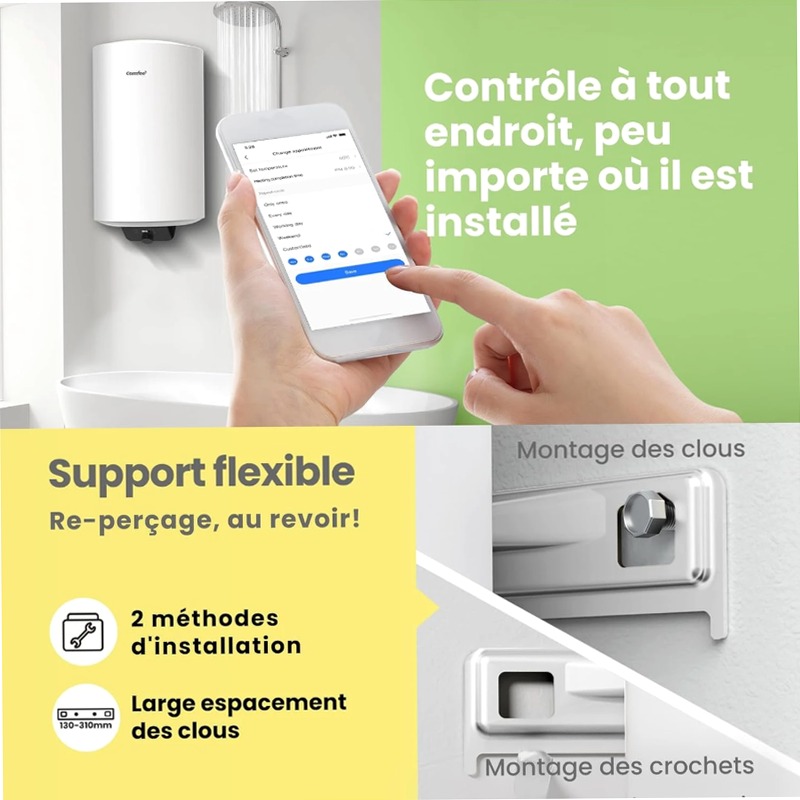 COMFEE D80-15EFG | Scaldabagno Elettrico Smart Wi-Fi B 80lt