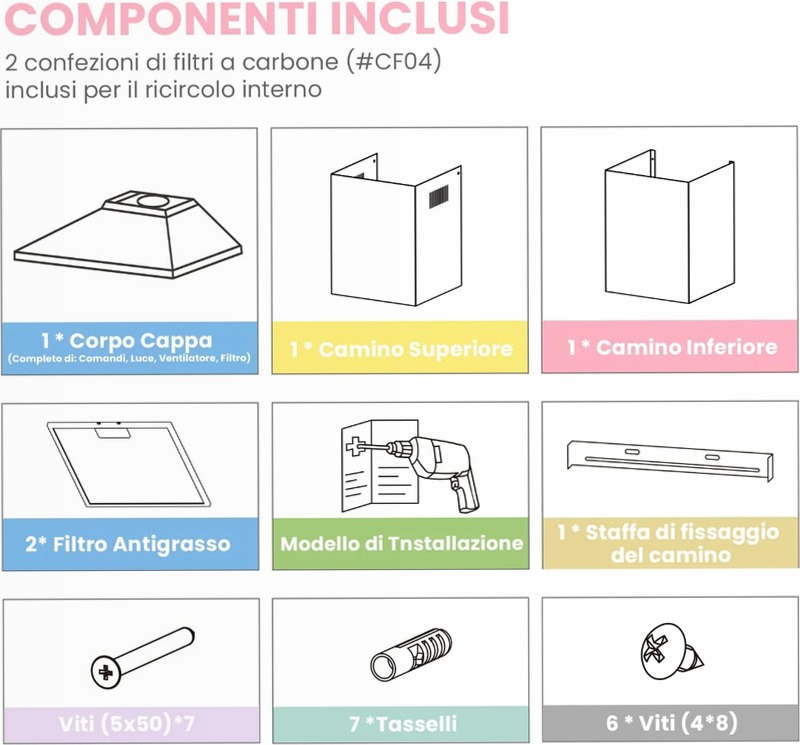 Cappa Aspirante COMFEE’ PYRA17SS-90